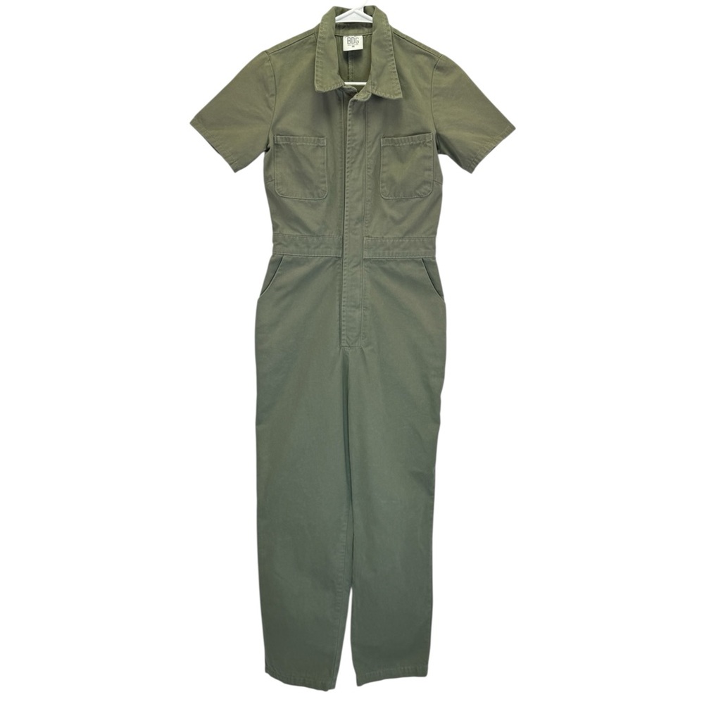 BDG Urban Outfitters Women's Olive Green Zip Straight Leg Jumpsuit Size XS